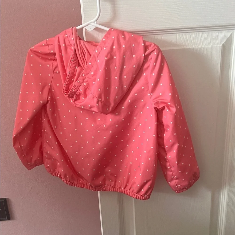 Carter's Pink Polka Dot Raincoat with Heart Pockets